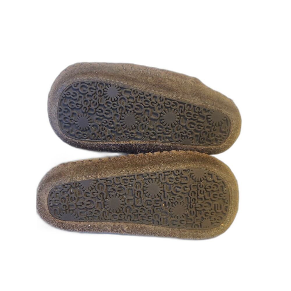 UGG Child Slippers Booties Chestnut Suede Faux Fur‎ SIZE 4/5 - Picture 3 of 4